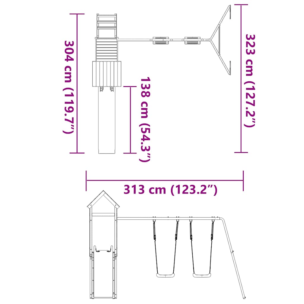 Set de joacă pentru exterior, lemn de pin impregnat GartenMobel Dekor