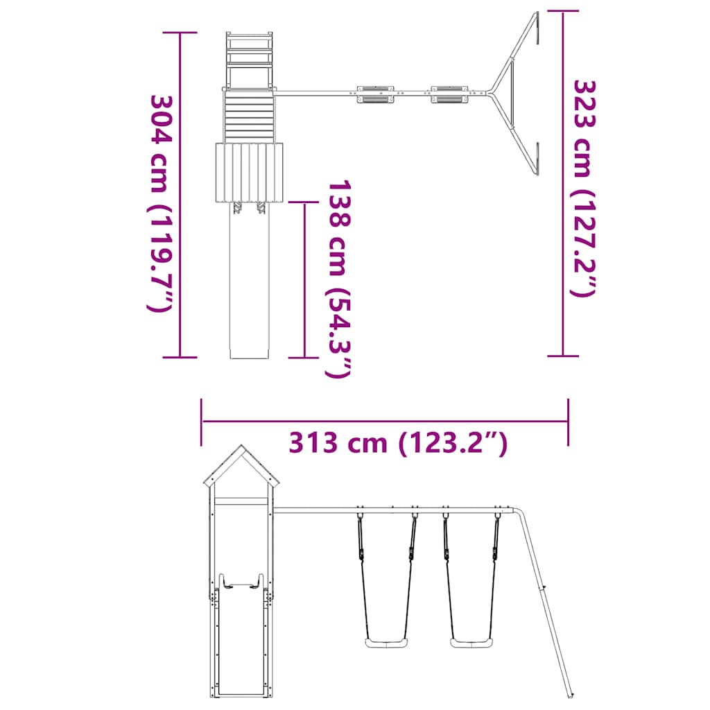 Set de joacă pentru exterior, lemn masiv de douglas GartenMobel Dekor