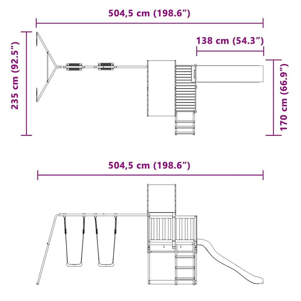 Set de joacă pentru exterior, lemn de pin impregnat GartenMobel Dekor