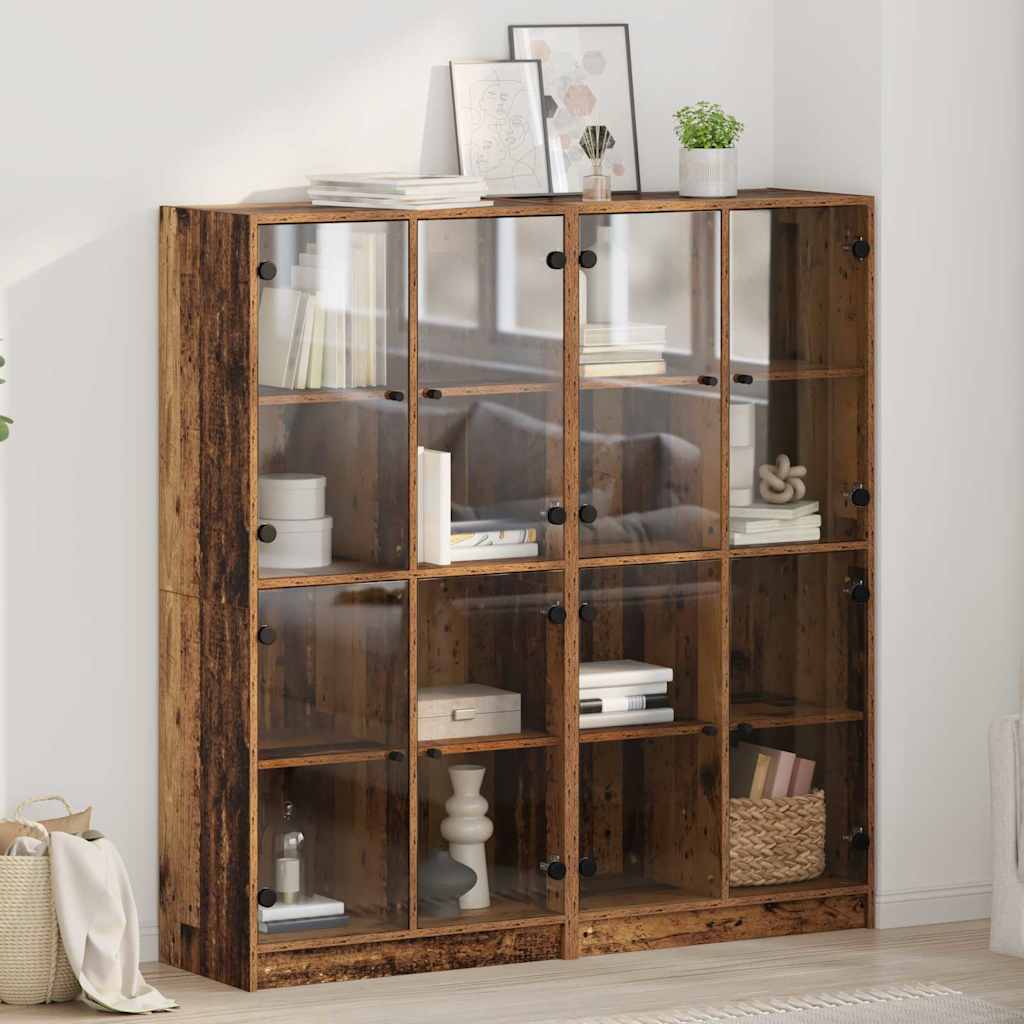 Bufet 2 pcs Lemn Vechi 136 x 37 x 142 cm Lemn compozit GartenMobel Dekor