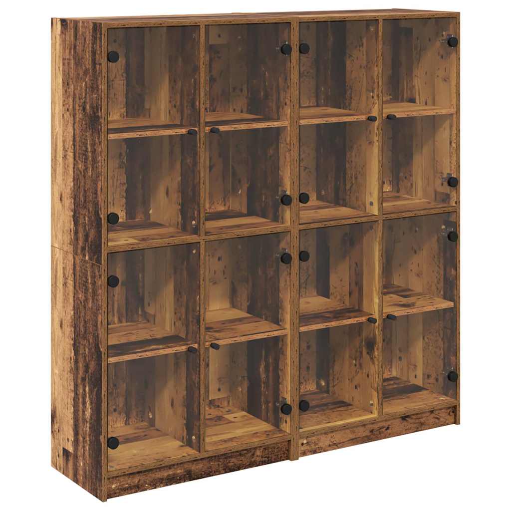 Bufet 2 pcs Lemn Vechi 136 x 37 x 142 cm Lemn compozit GartenMobel Dekor