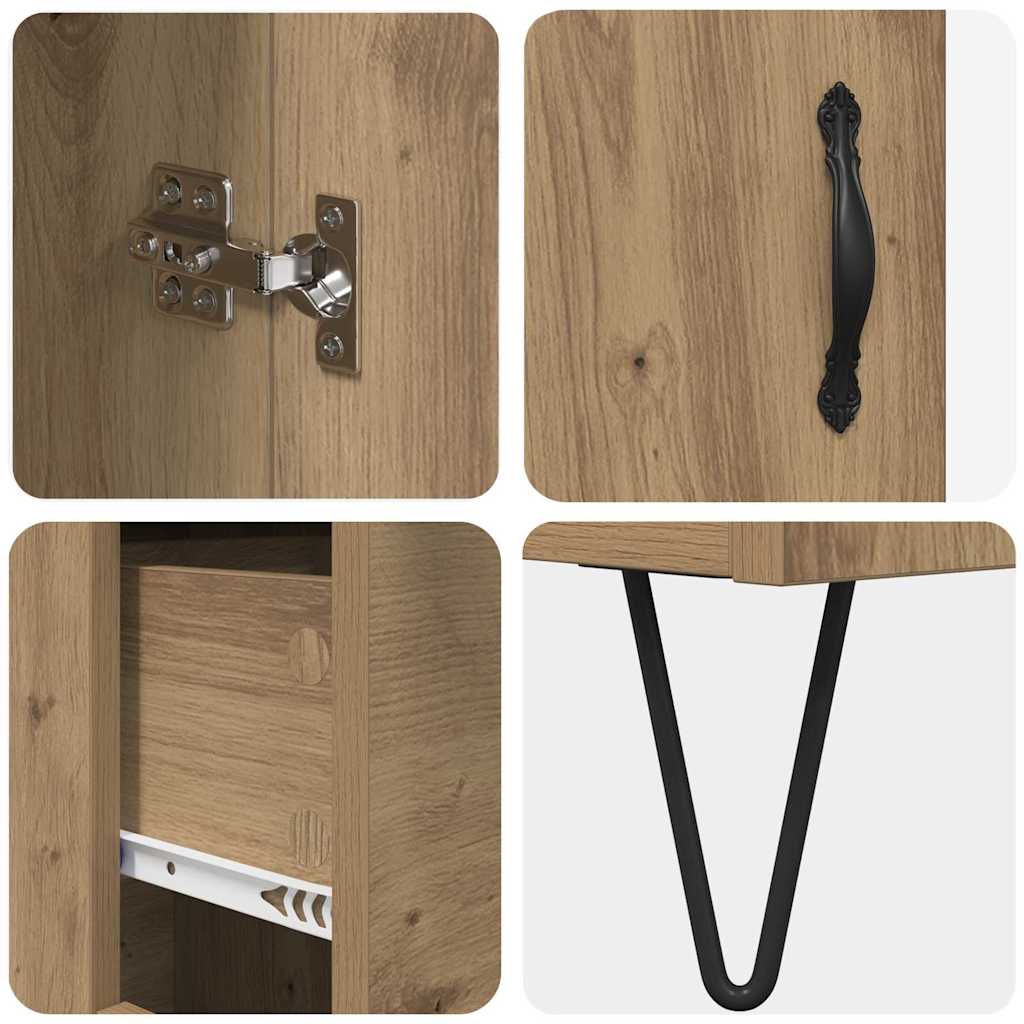 Bufet Stejar Artizanal 69,5 x 34 x 180 cm Lemn compozit GartenMobel Dekor