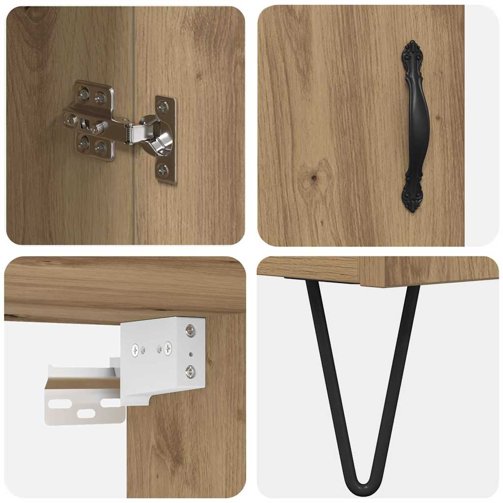 Bufet Stejar Artizanal 69,5 x 34 x 180 cm Lemn compozit GartenMobel Dekor