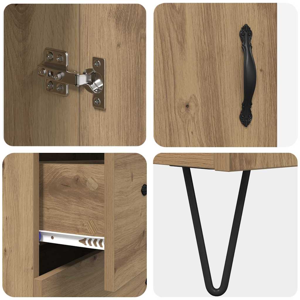 Bufet Stejar Artizanal 69,5 x 34 x 180 cm Lemn compozit GartenMobel Dekor