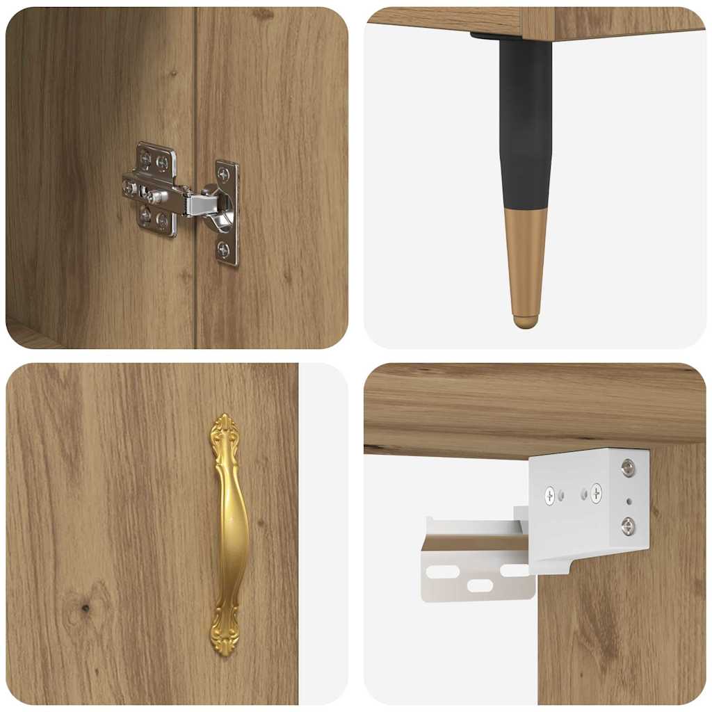 Bufet Stejar Artizanal 69,5 x 34 x 180 cm Lemn compozit GartenMobel Dekor