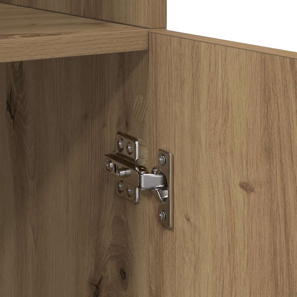 Bufet Stejar Artizanal 80 x 42,5 x 185 cm Lemn compozit GartenMobel Dekor