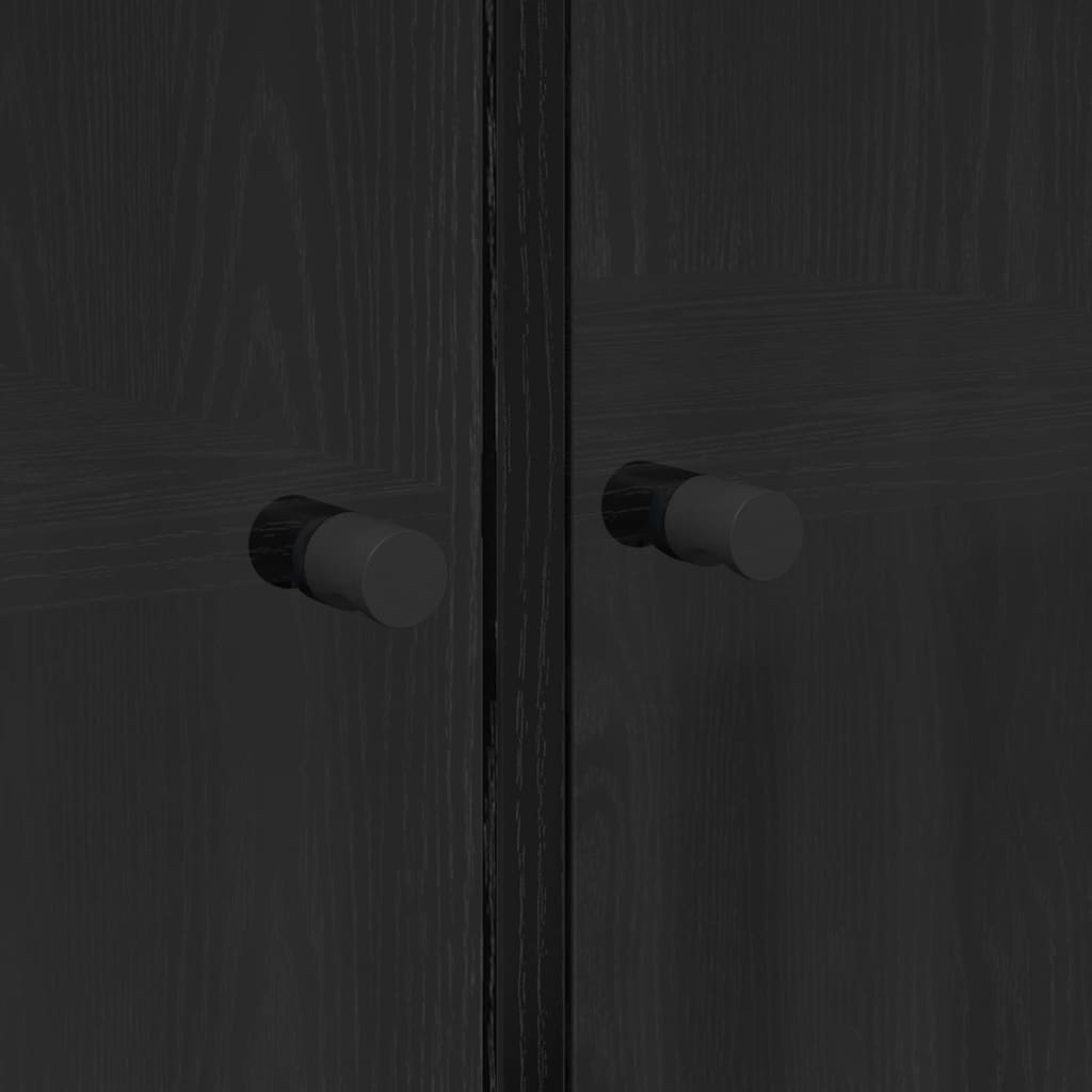 Bufet Stejar Negru 68 x 37 x 142 cm Lemn compozit GartenMobel Dekor