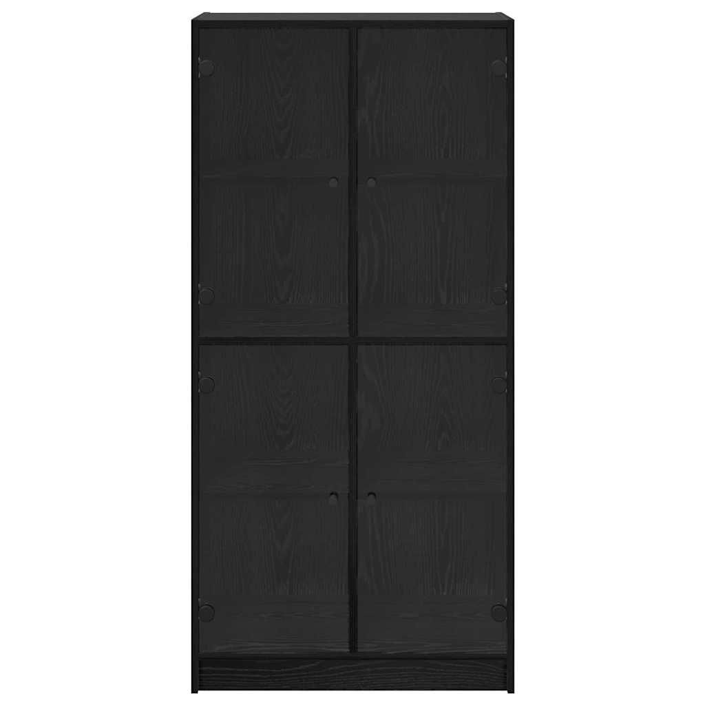Bufet Stejar Negru 68 x 37 x 142 cm Lemn compozit GartenMobel Dekor