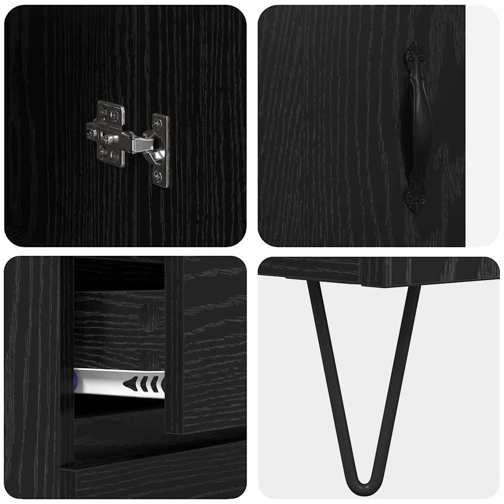 Bufet cu sertar Stejar Negru 69,5 x 34 x 180 cm Lemn compozit GartenMobel Dekor
