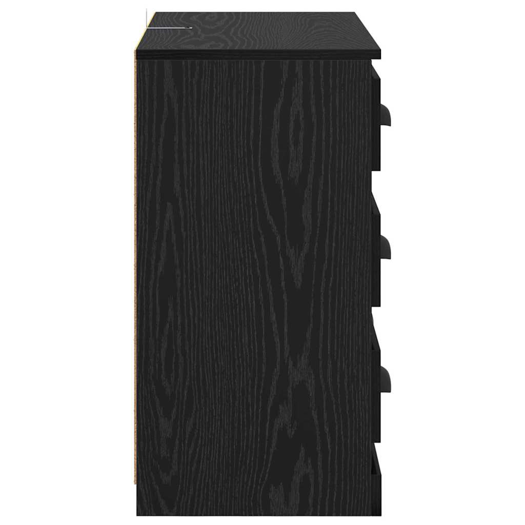 Bufeturi 2 pcs Stejar Negru 70 x 35,5 x 67,5 cm Lemn compozit GartenMobel Dekor