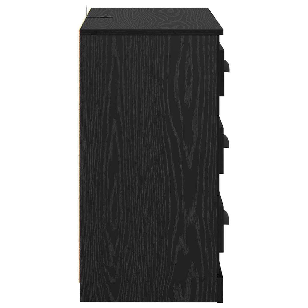 Bufeturi 2 pcs Stejar Negru 70 x 35,5 x 67,5 cm Lemn compozit GartenMobel Dekor