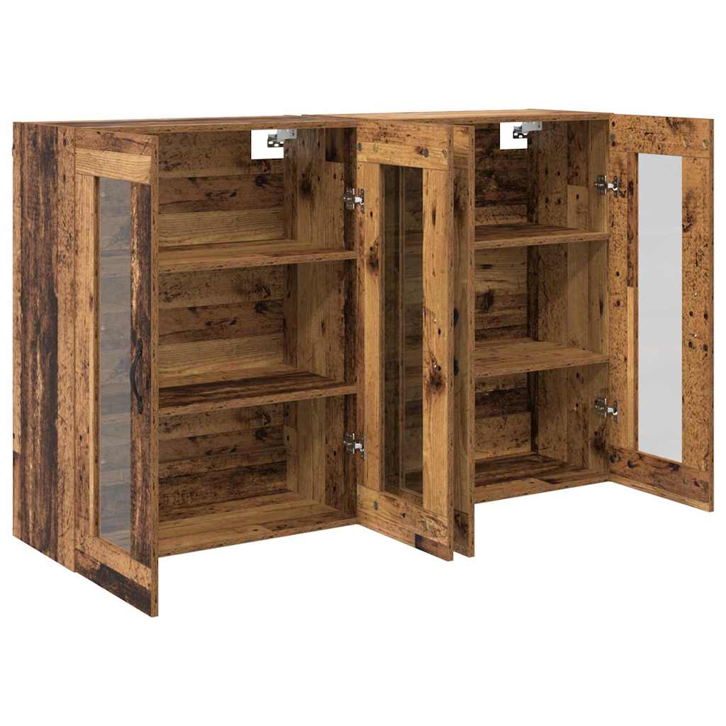Mobilier cu Montaj pe Perete 2 pcs Lemn Vechi 69,5 x 34 x 90 cm GartenMobel Dekor