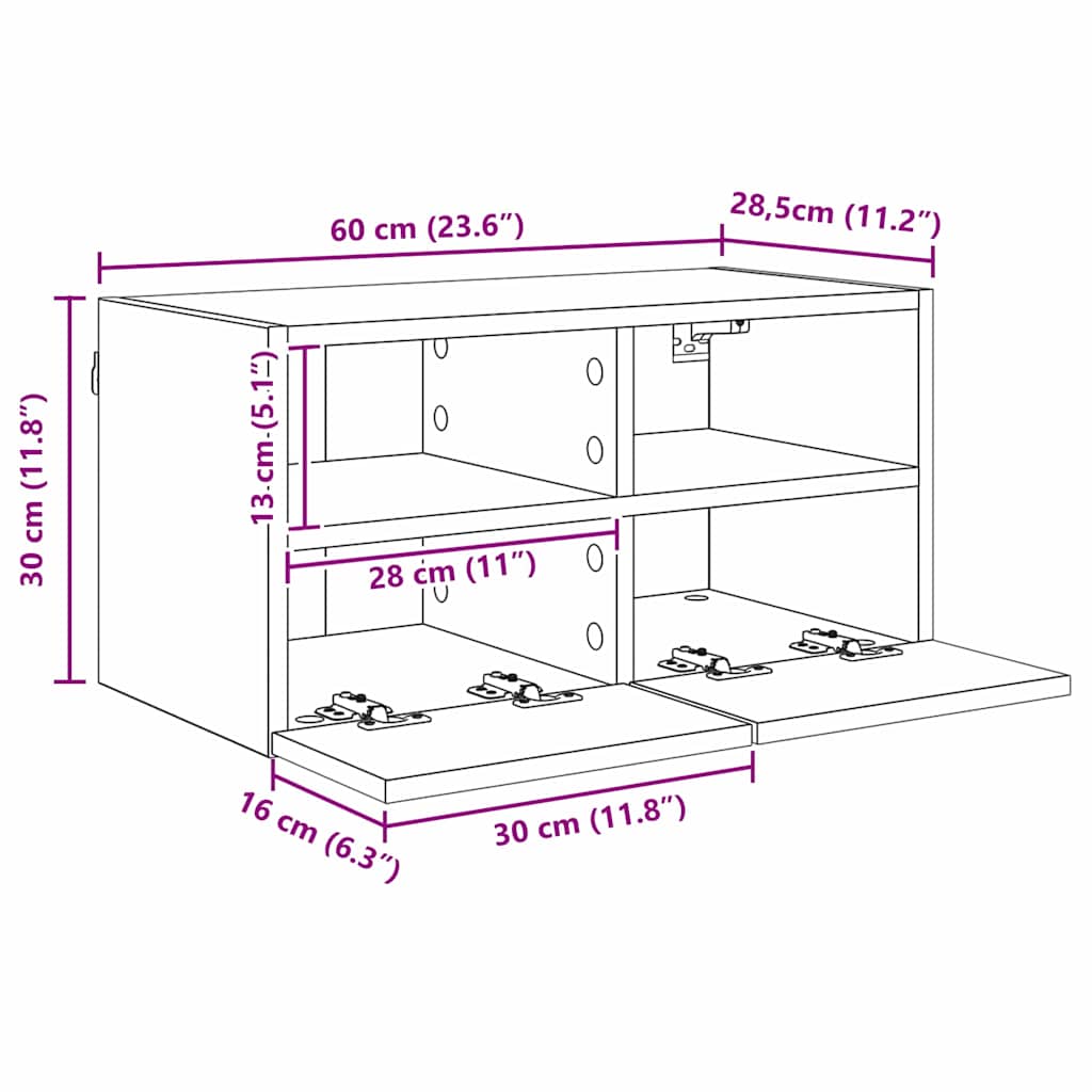 Unități pentru Pereți de TV 4 pcs Stejar Negru Lemn compozit GartenMobel Dekor