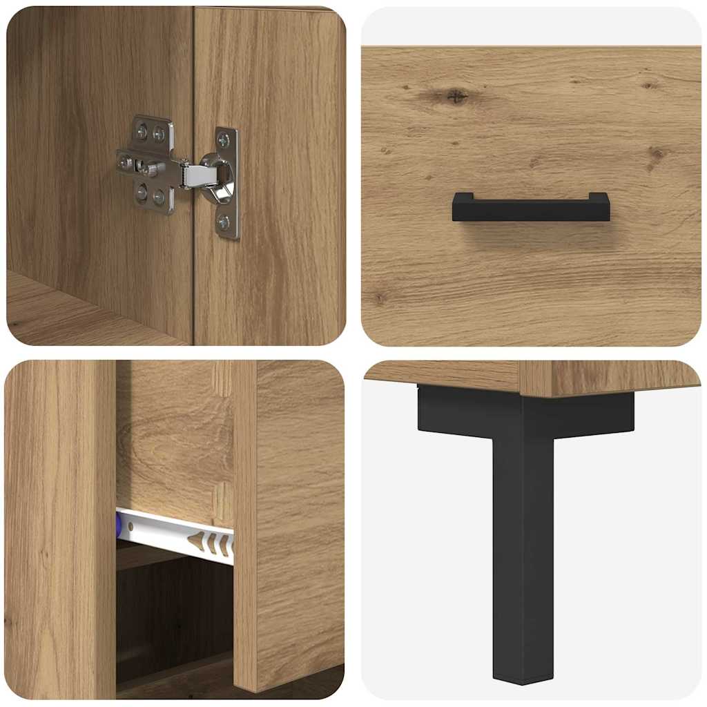 Bufet Stejar Artizanal 34,5 x 34 x 180 cm Lemn compozit GartenMobel Dekor