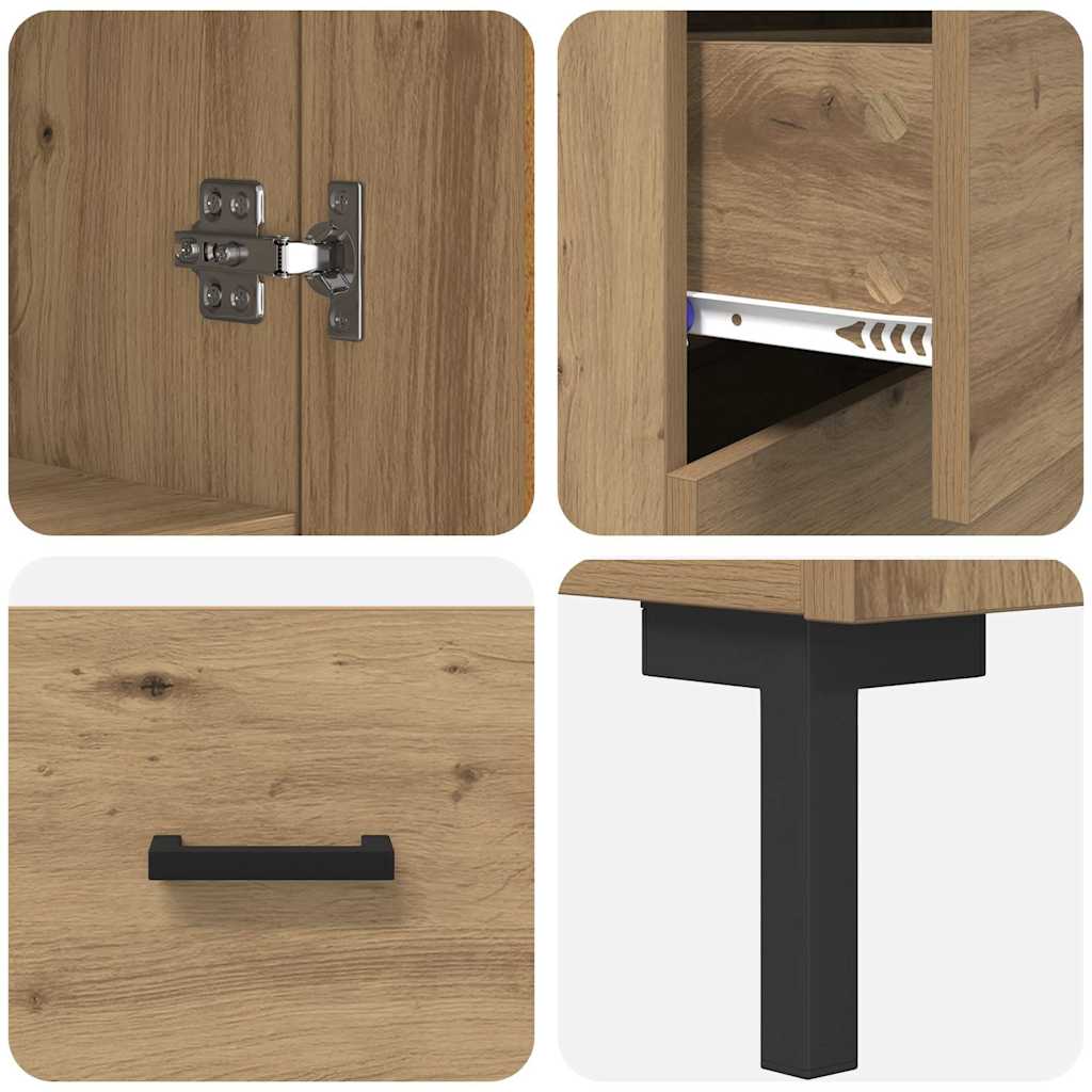 Bufet Stejar Artizanal 69,5 x 34 x 180 cm Lemn compozit GartenMobel Dekor