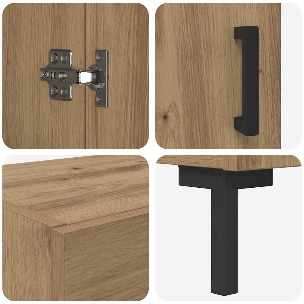 Bufet Stejar Artizanal 69,5 x 34 x 180 cm Lemn compozit GartenMobel Dekor