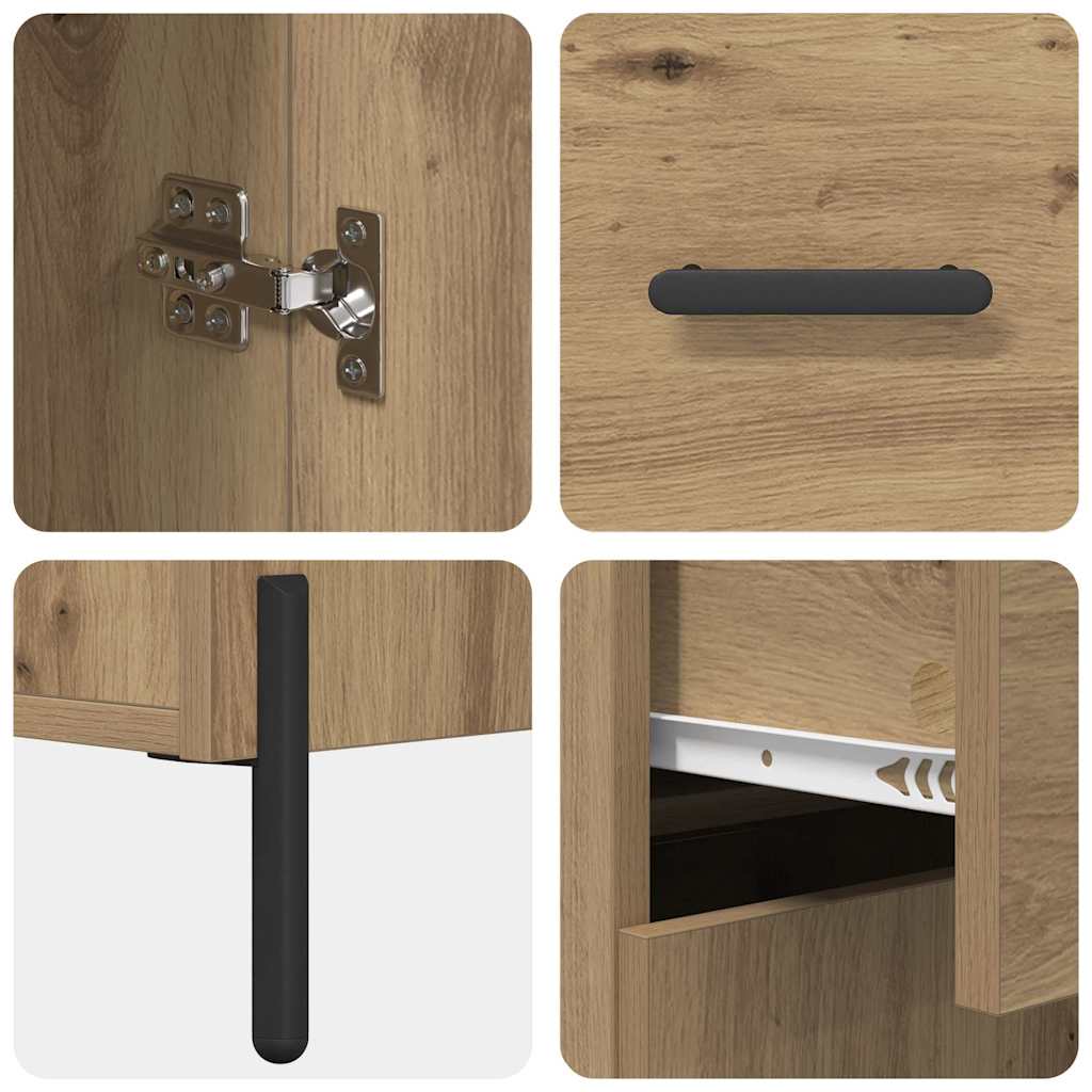 Bufet Stejar Artizanal 69,5 x 34 x 180 cm Lemn compozit GartenMobel Dekor