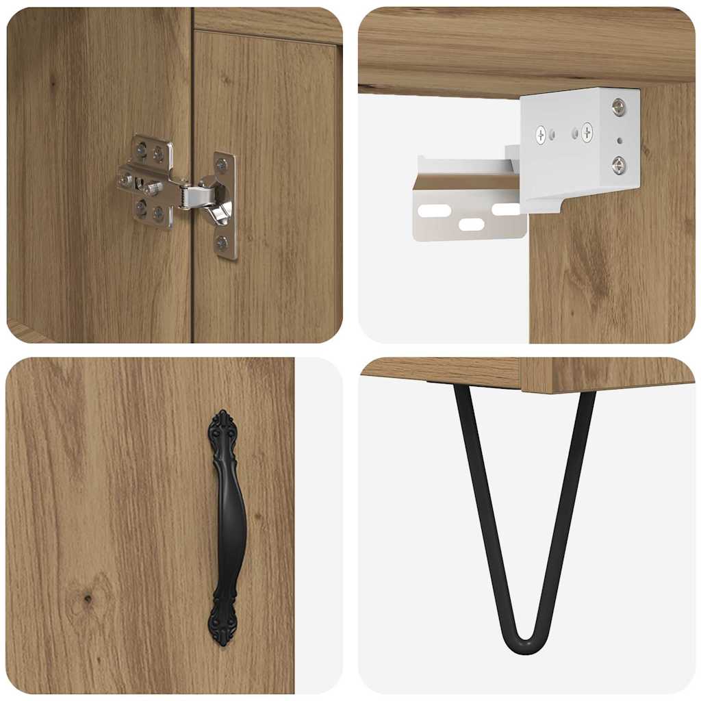 Bufet Stejar Artizanal 69,5 x 34 x 180 cm Lemn compozit GartenMobel Dekor