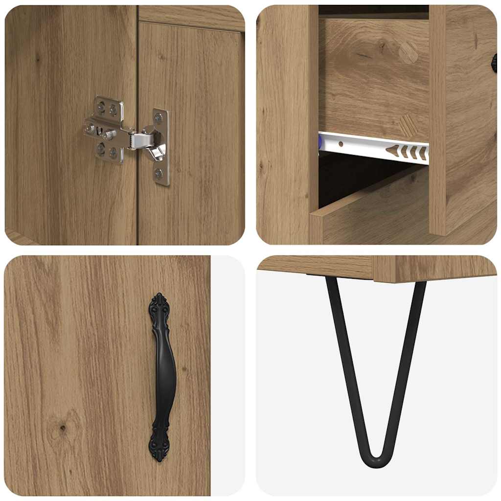 Bufet Stejar Artizanal 69,5 x 34 x 180 cm Lemn compozit GartenMobel Dekor