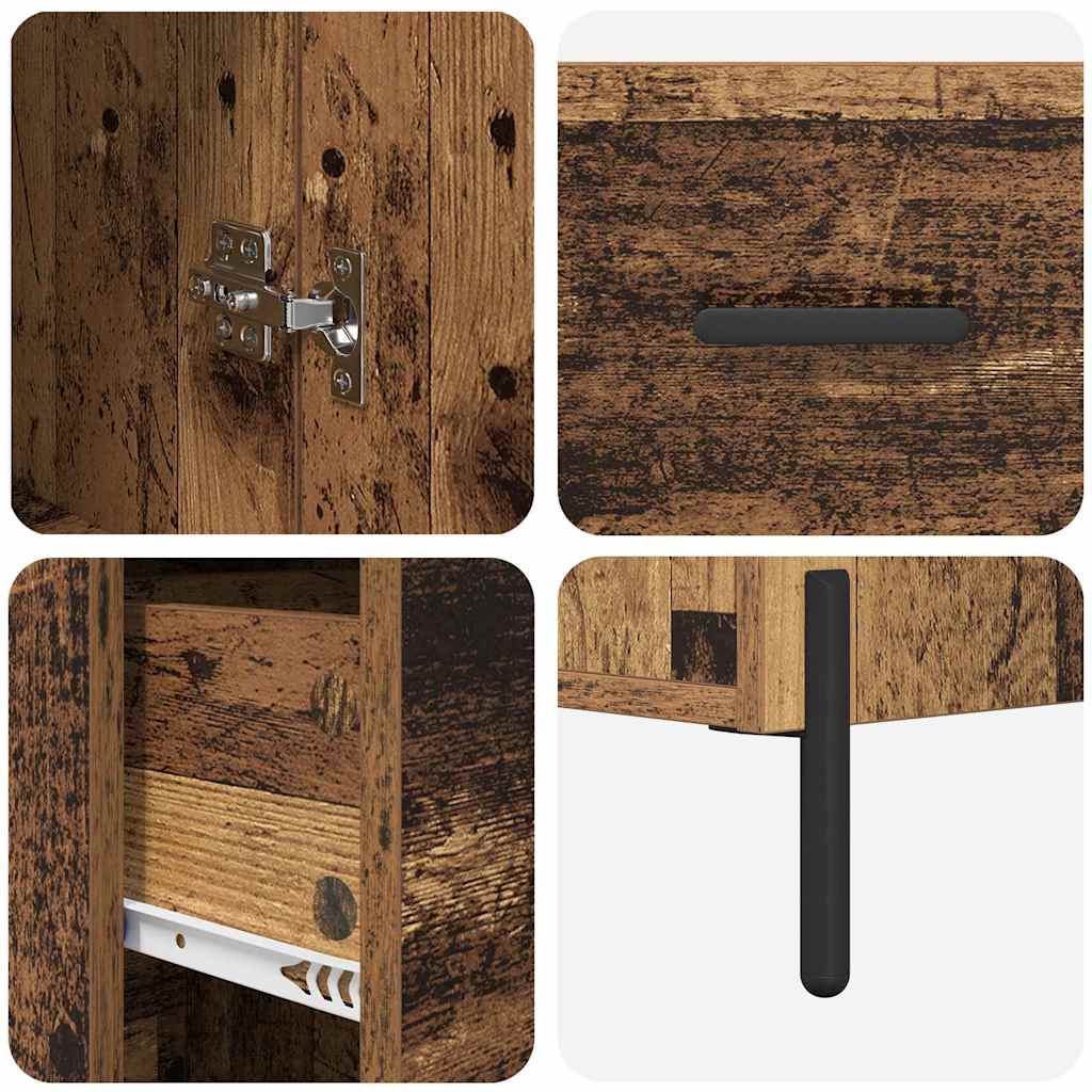 Bufet cu sertar Lemn Vechi 34,5 x 34 x 180 cm Lemn compozit GartenMobel Dekor