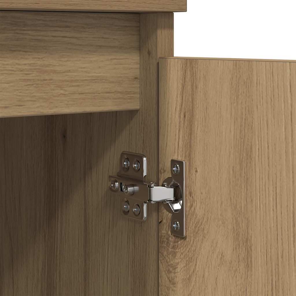 Bufeturi 2 pcs Stejar Artizanal 60 x 35 x 70 cm Lemn compozit GartenMobel Dekor