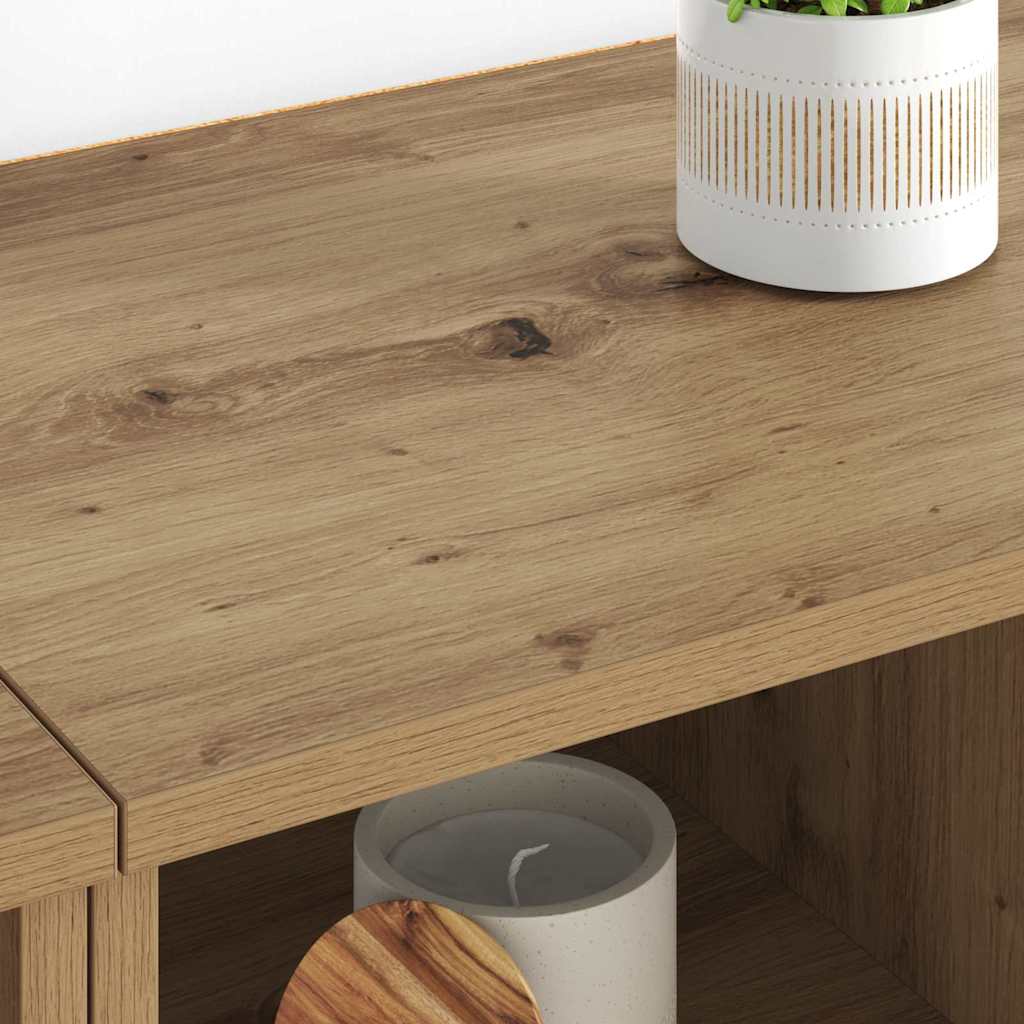 Bufeturi 2 pcs Stejar Artizanal 60 x 35 x 70 cm Lemn compozit GartenMobel Dekor