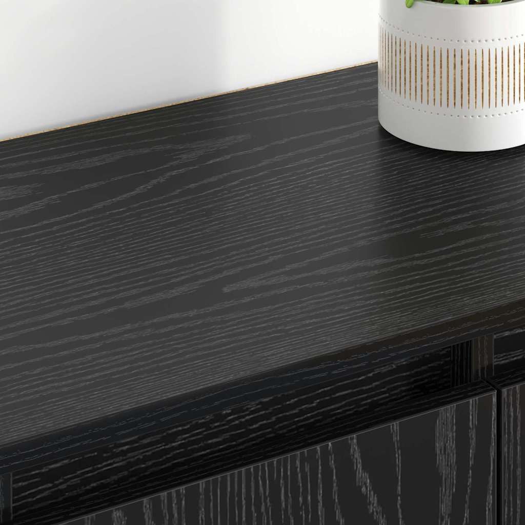 Bufeturi 2 pcs Stejar Negru 60 x 35 x 70 cm Lemn compozit GartenMobel Dekor