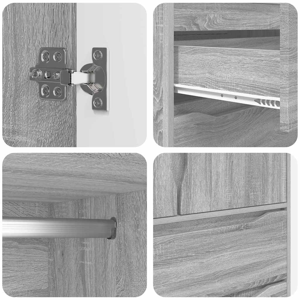 Dulap de Baie Gri Sonoma 79,5 x 49 x 156 cm Lemn compozit GartenMobel Dekor