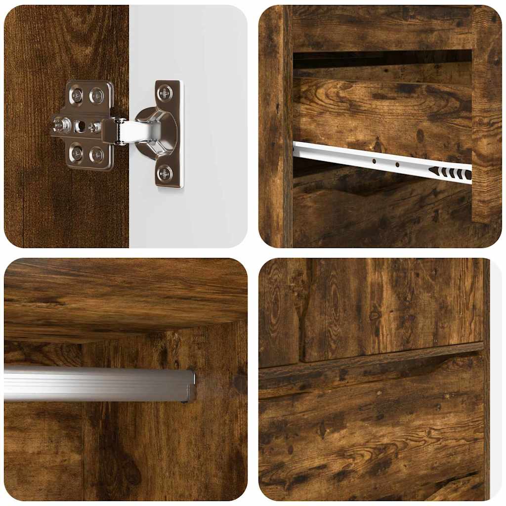 Dulap de Baie Stejar fumuriu 79,5 x 49 x 156 cm Lemn compozit GartenMobel Dekor