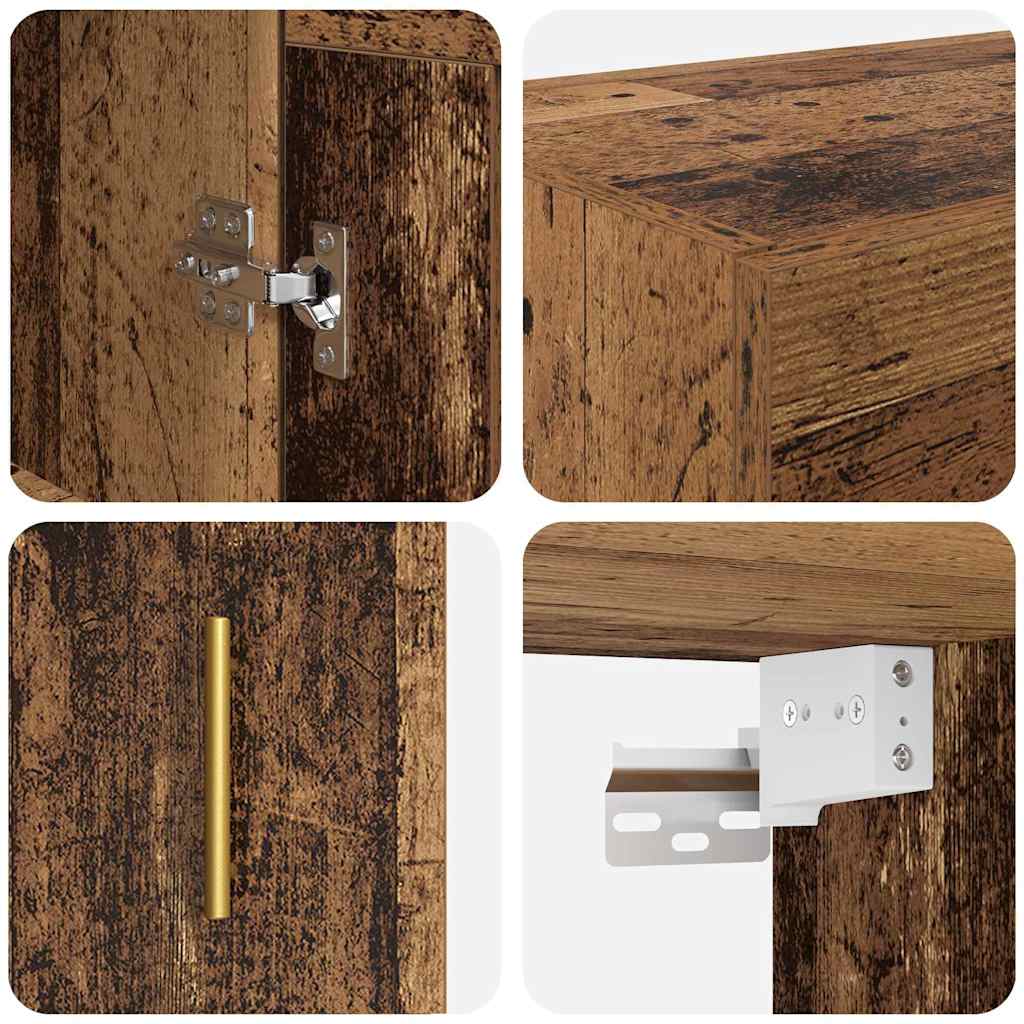 Uși pentru dulapuri montate pe perete 2 pcs Lemn Vechi GartenMobel Dekor