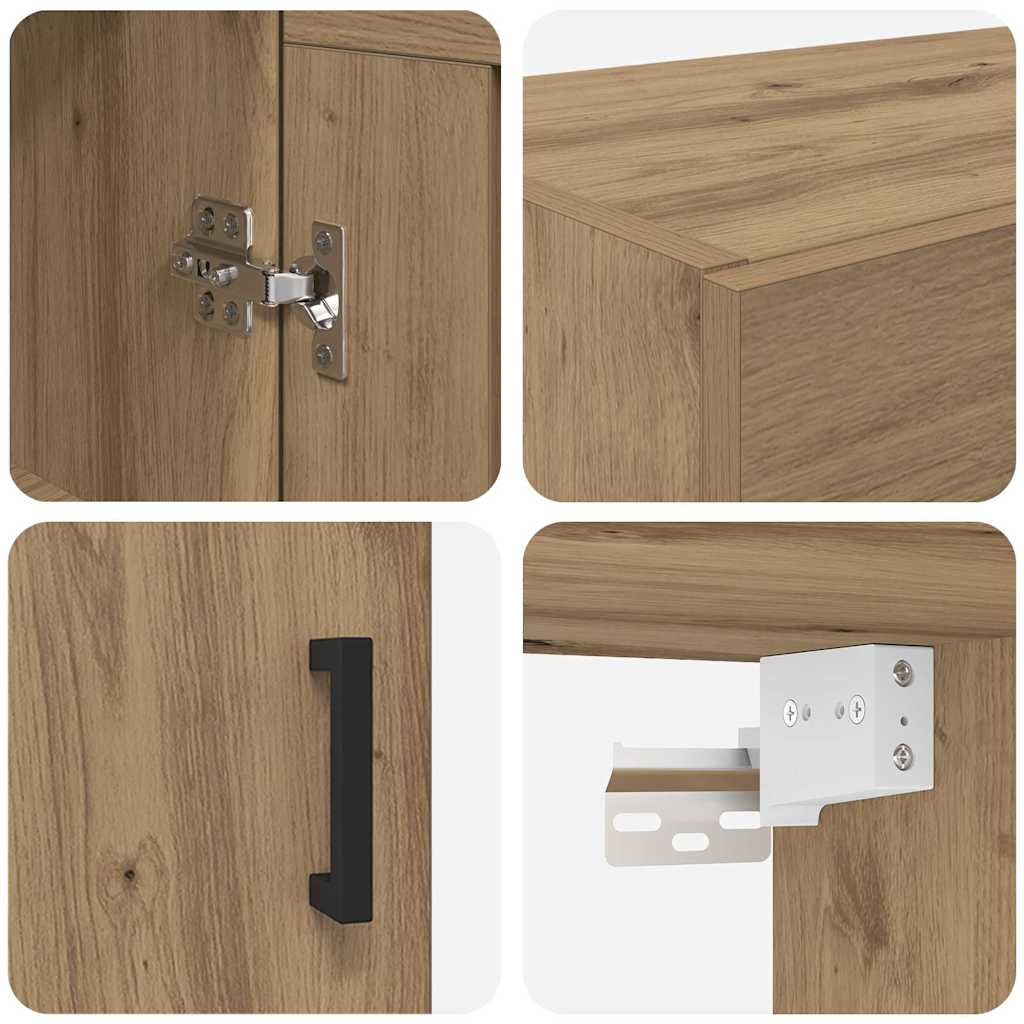 Uși pentru dulapuri montate pe perete 2 pcs Stejar Artizanal GartenMobel Dekor