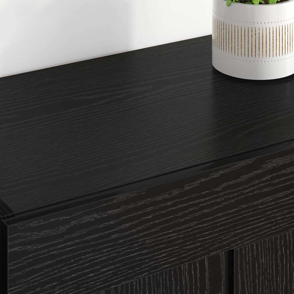 Uși pentru dulapuri montate pe perete 2 pcs Stejar Negru GartenMobel Dekor