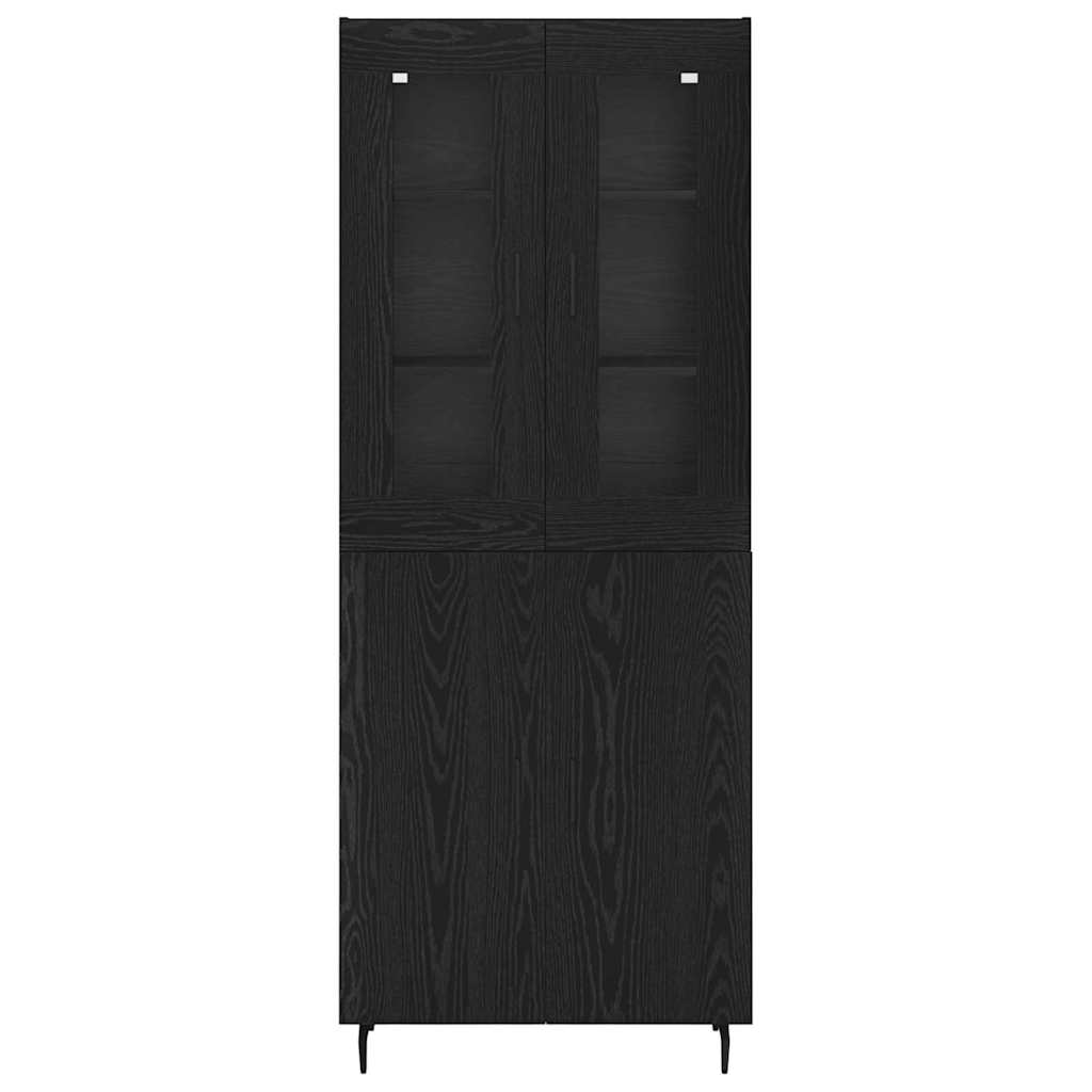 Bufet Pe perete Stejar Negru 69,5 x 34 x 180 cm Lemn compozit GartenMobel Dekor