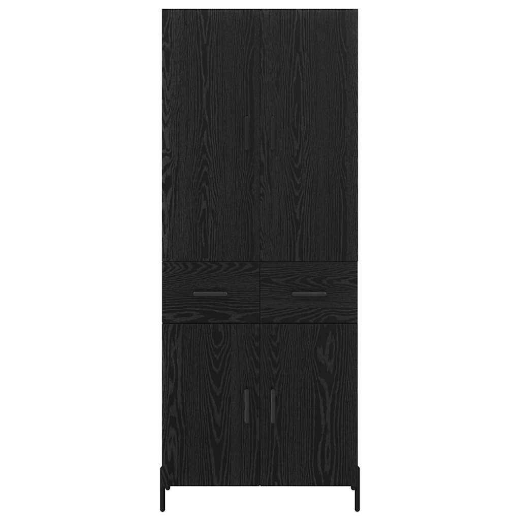 Bufet Pe perete Stejar Negru 69,5 x 34 x 180 cm Lemn compozit GartenMobel Dekor