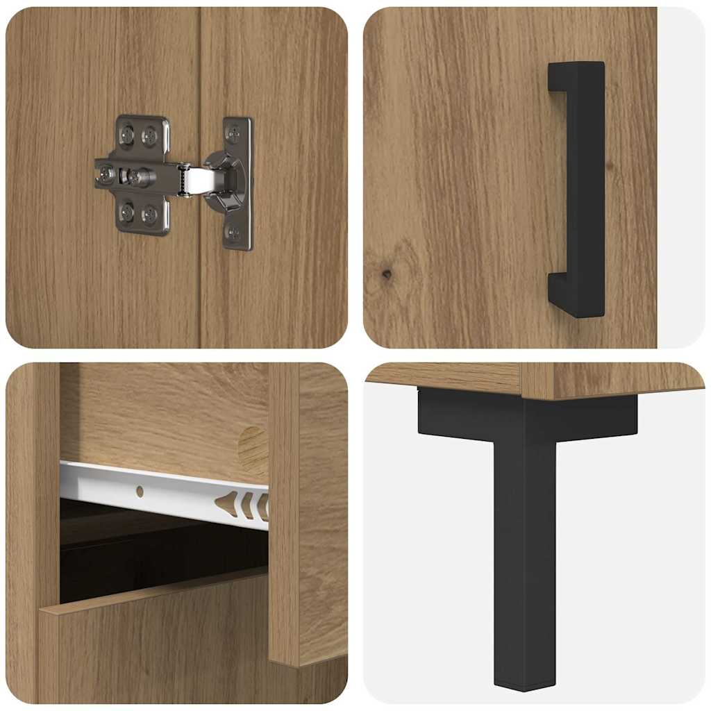 Bufet Stejar Artizanal 69,5 x 34 x 180 cm Lemn compozit GartenMobel Dekor