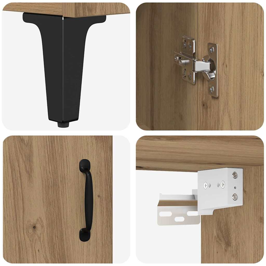 Bufet Stejar Artizanal 69,5 x 34 x 180 cm Lemn compozit GartenMobel Dekor