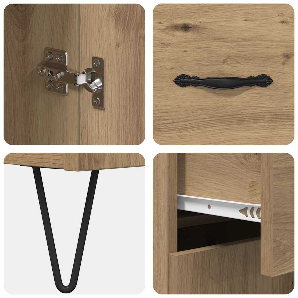 Bufet Stejar Artizanal 69,5 x 34 x 180 cm Lemn compozit GartenMobel Dekor