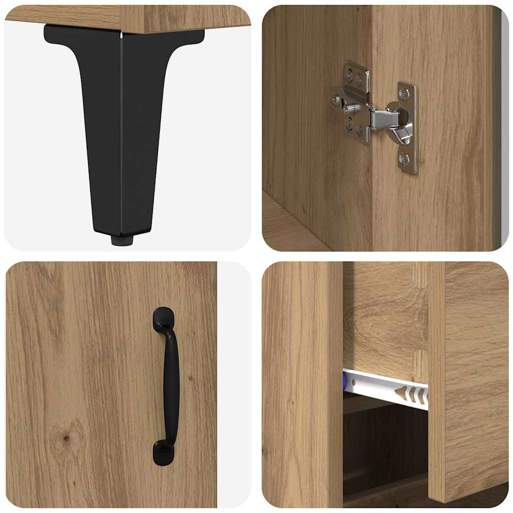 Bufet Stejar Artizanal 69,5 x 34 x 180 cm Lemn compozit GartenMobel Dekor