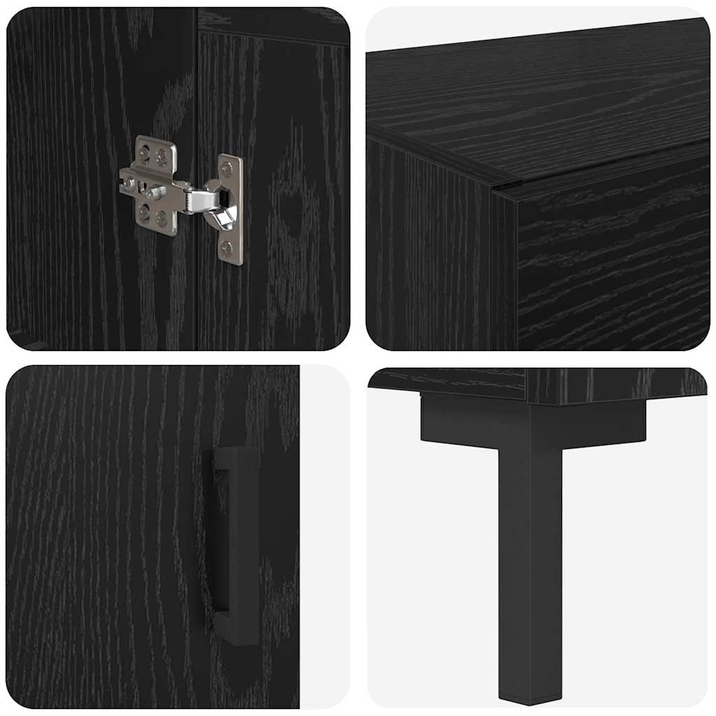 Bufet Stejar Negru 69,5 x 34 x 180 cm Lemn compozit GartenMobel Dekor