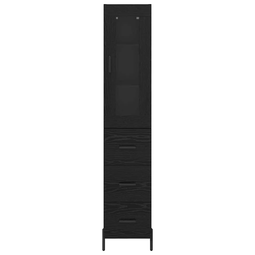 Bufet cu sertar Stejar Negru 34,5 x 34 x 180 cm Lemn compozit GartenMobel Dekor