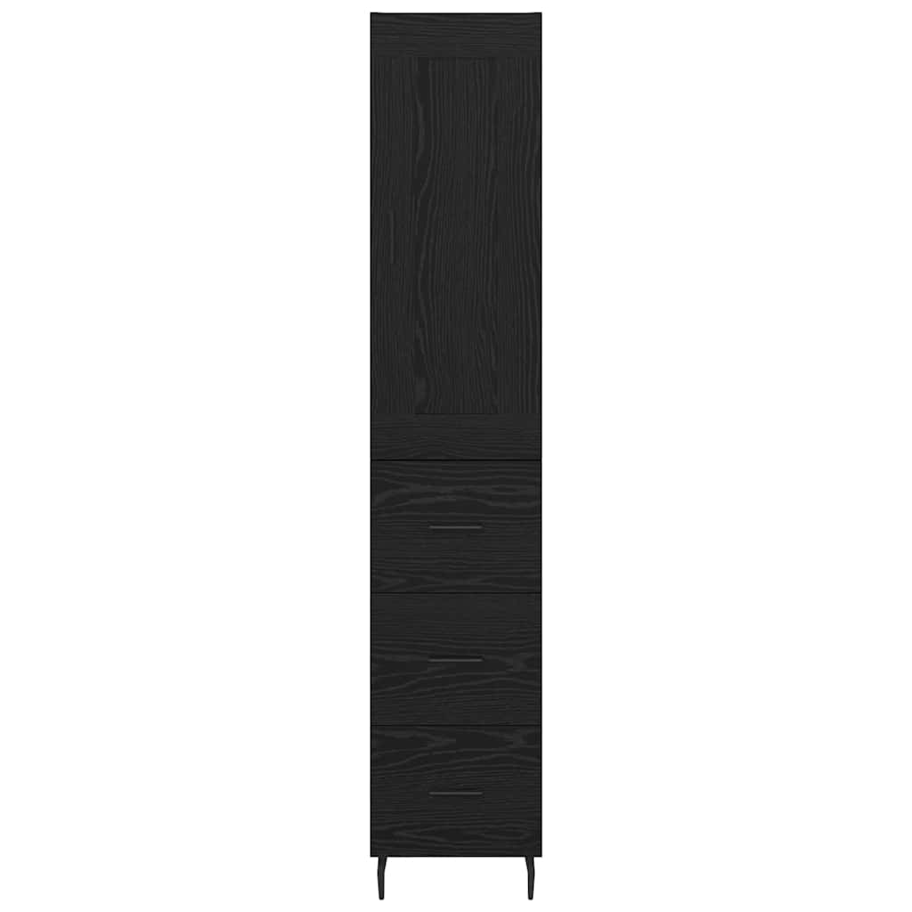 Bufet cu sertar Stejar Negru 34,5 x 34 x 180 cm Lemn compozit GartenMobel Dekor