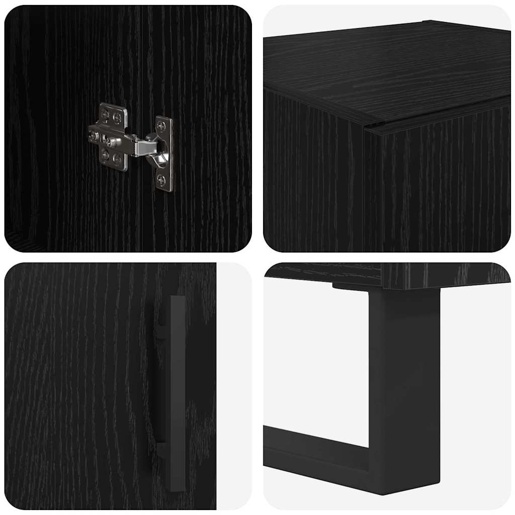 Bufet cu sertar Stejar Negru 69,5 x 34 x 180 cm Lemn compozit GartenMobel Dekor