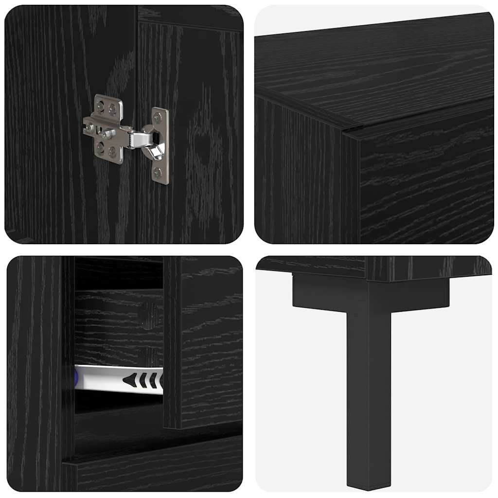 Bufet cu sertar Stejar Negru 69,5 x 34 x 180 cm Lemn compozit GartenMobel Dekor