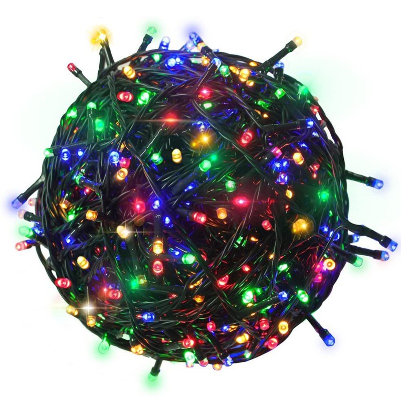 Instalatie pentru Bradul de Craciun cu 100 LED-uri Multicolor, Lungime 5 m, Tip Sir Luminos pentru Interior sau Exterior