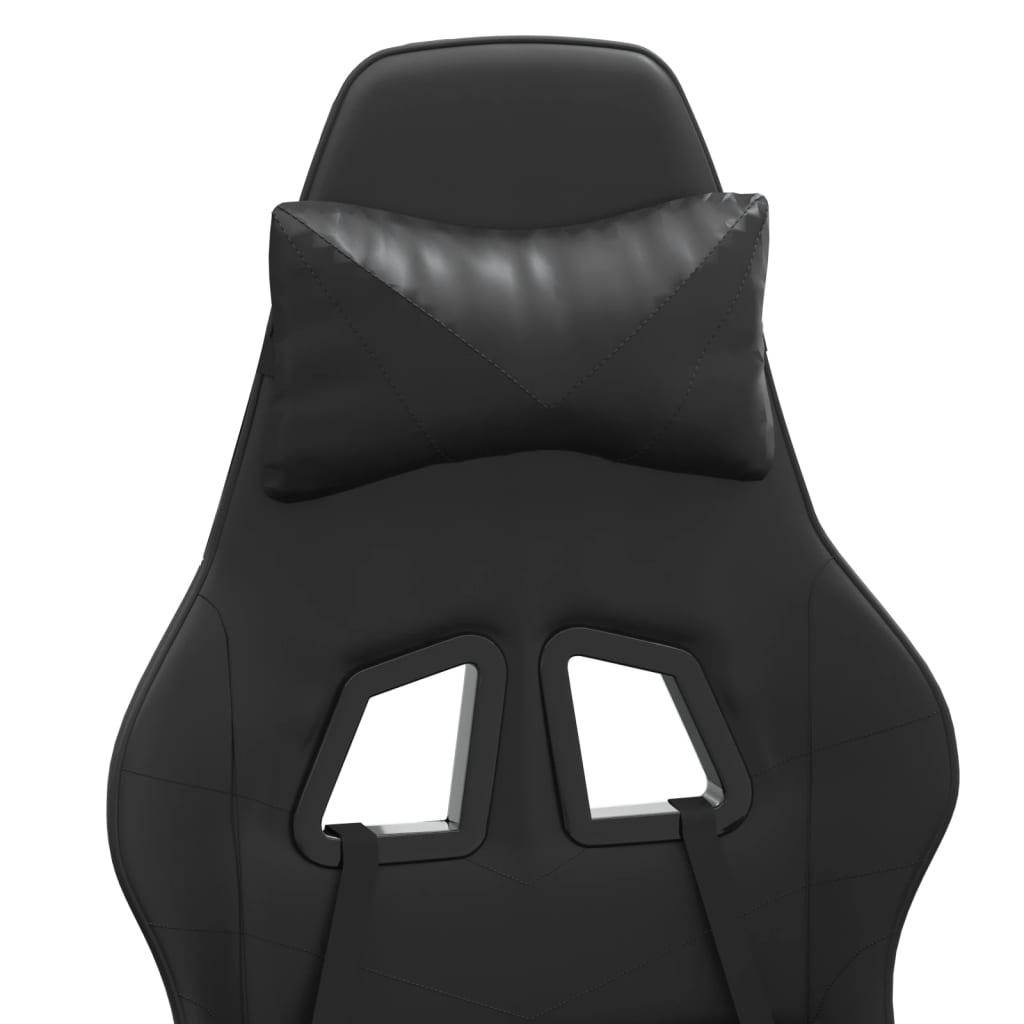 Scaun de gaming pivotant/suport picioare negru piele ecologică GartenMobel Dekor