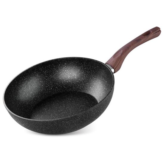 Tigaie tip Wok cu maner de lemn, 28 cm, Magic Home GartenVIP DiyLine