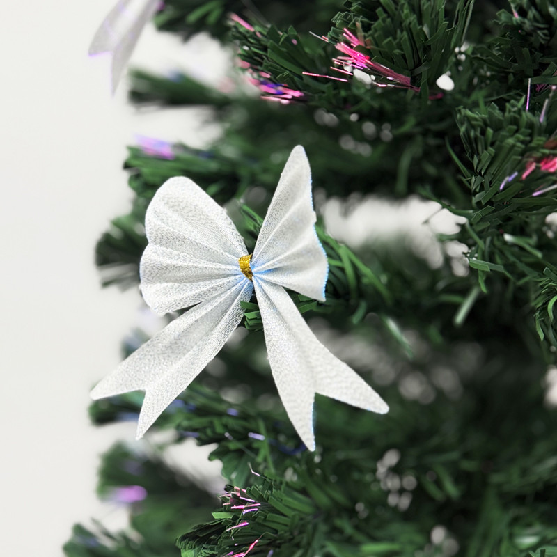 Brad artificial 210 cm, fundite si fibra optica, stea in varf, lumini multicolore, suport metalic, verde MultiMark GlobalProd