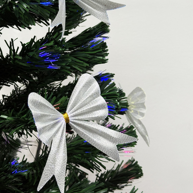 Brad artificial 210 cm, fundite si fibra optica, stea in varf, lumini multicolore, suport metalic, verde MultiMark GlobalProd