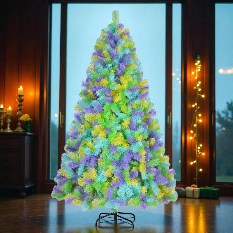 Brad artificial multicolor, 1260 ramuri, inaltime 180 cm, suport metalic inclus MultiMark GlobalProd