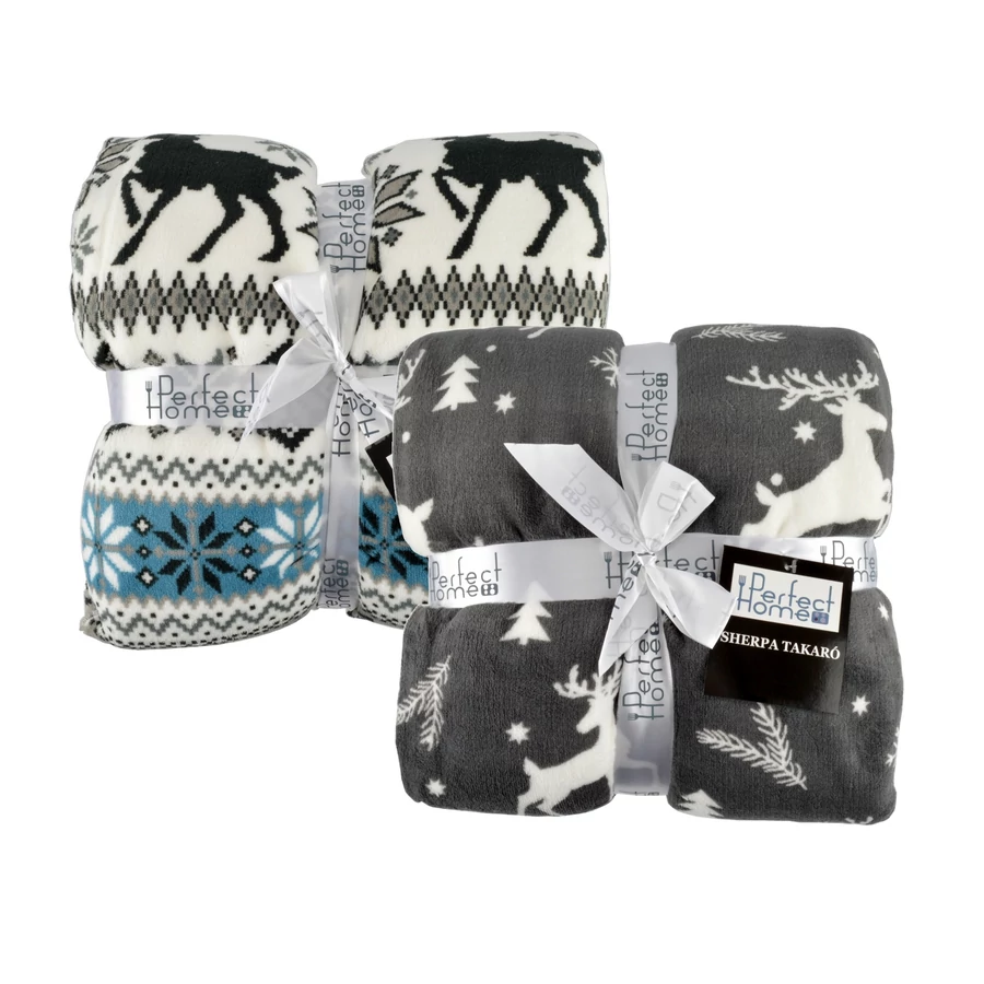 Pătura Sherpa cu model de Crăciun 150*200 cm Handy KitchenServ